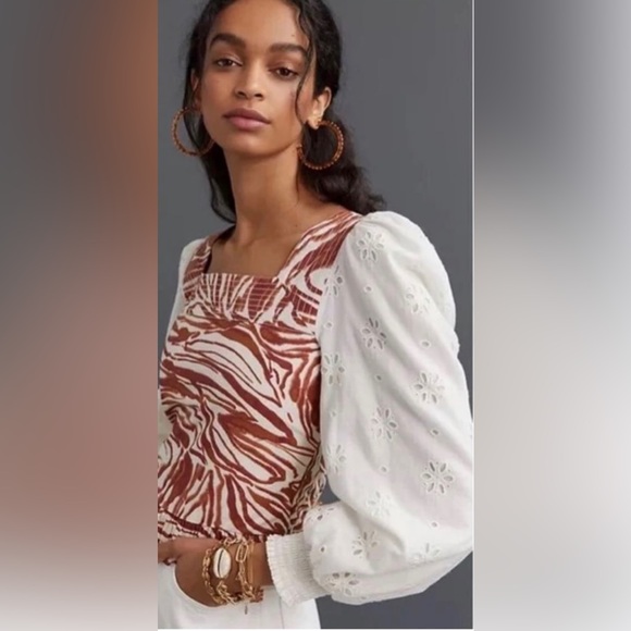 Anthropologie NWT Love the Label Chaka print blouse - Picture 5 of 9